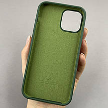 Чохол Apple iPhone 12 силікон кейс чохол із закритим низом на телефон айфон 12 темно-зелений h5p, фото 2
