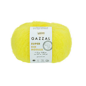Пряжа Gazzal Super Kid Mohair, колір Жовтий