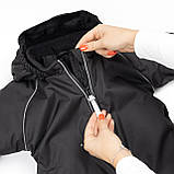 Дитячий зимовий комбінезон Аполло з утеплювачем Termoloft Мембранна тканина Чорний Розмір 74-80, фото 6