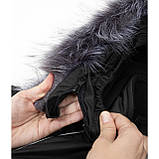 Дитячий зимовий комбінезон Аполло з хутром опушкою Утеплювач Termoloft Мембранна тканина Чорний Розмір 74/80, фото 5