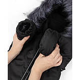 Дитячий зимовий комбінезон Аполло з хутром опушкою Утеплювач Termoloft Мембранна тканина Чорний Розмір 74/80, фото 6