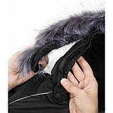 Дитячий зимовий комбінезон Аполло з хутром опушкою Утеплювач Termoloft Мембранна тканина Чорний Розмір 74/80, фото 9