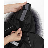 Дитячий зимовий комбінезон Аполло з хутром опушкою Утеплювач Termoloft Мембранна тканина Чорний Розмір 74/80, фото 3