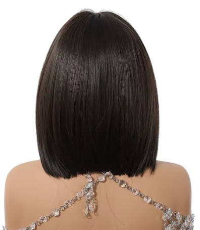 Перука Leora шоколад з зеленим низом, натуральне синтетичне волосся, фото 2