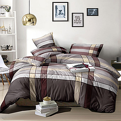 Двоспальний комплект постільної білизни "Лінії і полоски" (Поліестер) | Простирадло 180х220 см