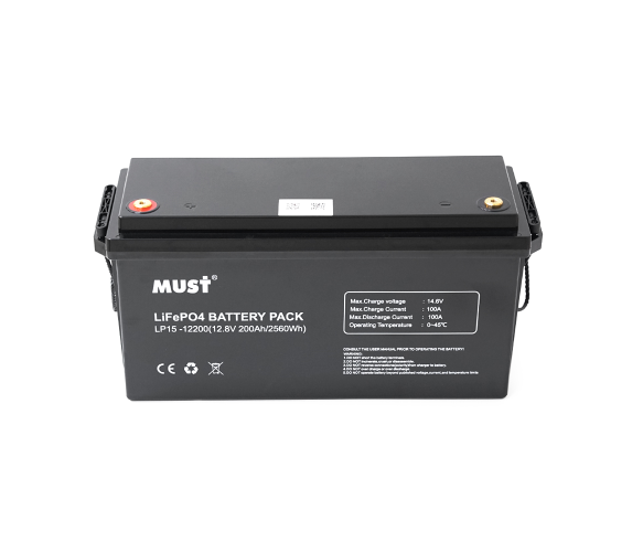 Акумуляторна батарея Must LiFePO4 LP15-12200 12,8V 200Ah, 2,56kWh, BMS100A@4S, 6000 cycles,