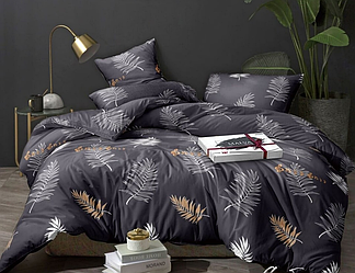 Двоспальний комплект постільної білизни "Листя 4" (Поліестер) | Простирадло 180х220 см