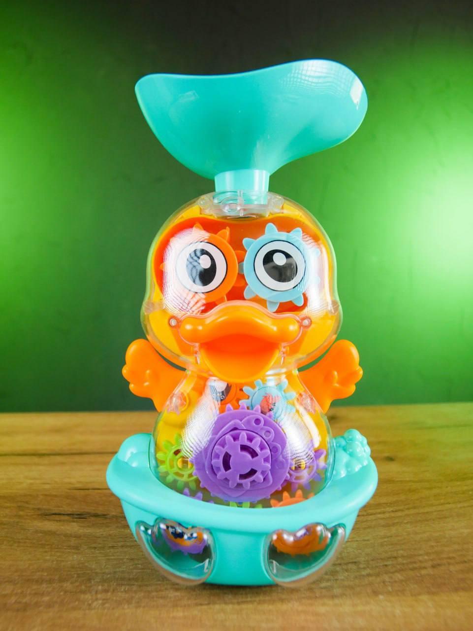 Іграшка для купання Каченя-шестерні Водна розвивальна іграшка для дітей, крутиться, ль'є воду, фото 1