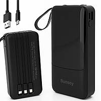 Повербанк із ліхтариком, 20000мАч, 20W, Bunsey BY-32 / Павербанк із швидкою зарядкою / Зовнішній акумулятор / Powerbank