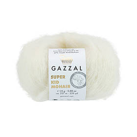 Пряжа Gazzal Super Kid Mohair, колір Молочний