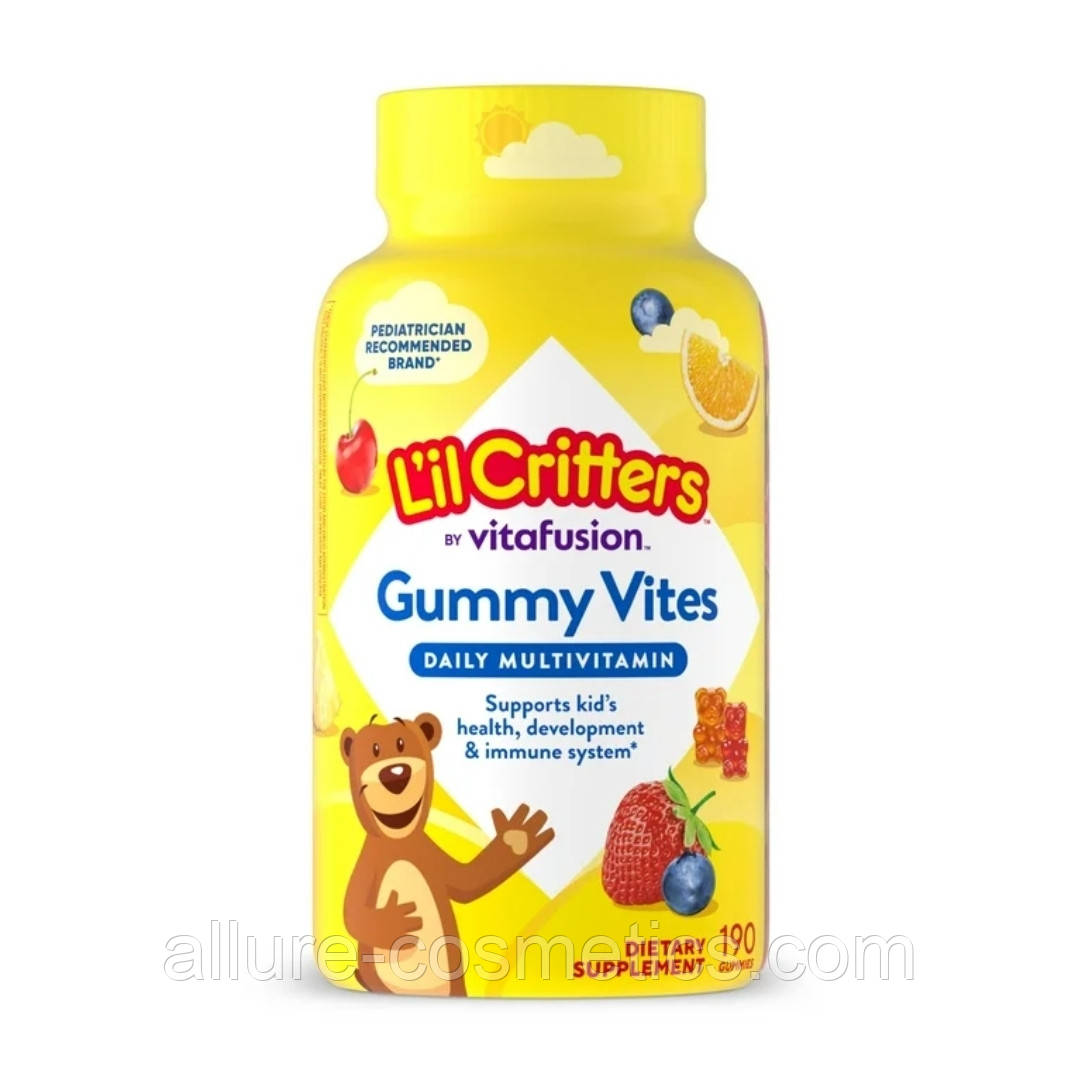 Дитячі мультивітаміни L'il Critters Daily Multivitamin Gummy Vites 190 жувальних таблеток, фото 1