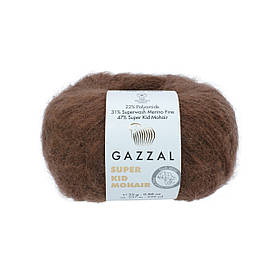 Пряжа Gazzal Super Kid Mohair, колір Коричневий