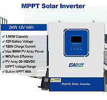 Гібридний інвертор EASUN 2 кВт із чистою синусоїдою 12V (12,8V) ISolar-SMG-II-2KW-Wi-Fі, фото 4