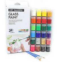 Фарби 24кол. 15мл. +3 пензлика для скла Art Rangers WX02.A24015-2
