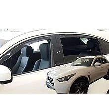 Дефлектори вікон (вітровики) INFINITI II FX/QX70 5D 2008-2017R (+OT) (HEKO)
