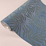 Шпалери вінілові 0.53 × 10.05 м Marburg 94133, сині з візерунком для вітальні, спальні, офісу, фото 4