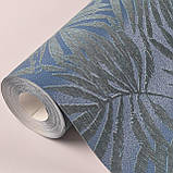 Шпалери вінілові 0.53 × 10.05 м Marburg 94133, сині з візерунком для вітальні, спальні, офісу, фото 5