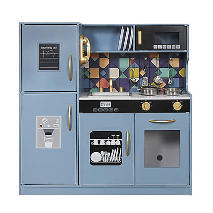 Дитяча кухня дерев'яна ігрові AVKO Авіла Blue + аксесуари, фото 1