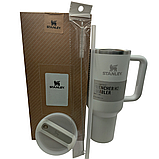 Термос термочашка Stanley Quencher H2.0 Tumbler з нержавіючої сталі Білий 1,18 л KT6007895 - B2-Уцінка, фото 5