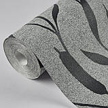 Шпалери вінілові 0.53 × 10.05 м Marburg 82152, сірі з візерунком для спальні, вітальні, кабінету, фото 3