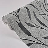 Шпалери вінілові 0.53 × 10.05 м Marburg 82152, сірі з візерунком для спальні, вітальні, кабінету, фото 2