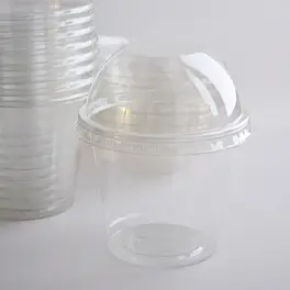 Стаканчики пластикові для десертів 250 мл з кришкою, набір 10 шт