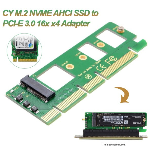 Адаптер PCI-E x4 \ 16x для CY M key M.2 NVME NGFF SSD, фото 1