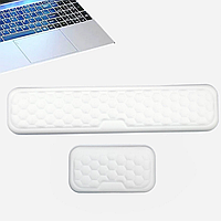 Килимок під зап'ястя для клавіатури та миші з масажним ефектом, комплект 2 шт Білий, Екошкіра