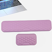 Килимок під зап'ястя для клавіатури та миші з масажним ефектом, комплект 2 шт Рожевий, Екошкіра