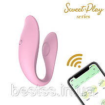 Інноваційний вібратор з керуванням через додаток та 10 функціями вібрації Erospace Sweet Play C-Type Vibrator App Control A7 🌸, фото 2
