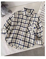 Стильна дитяча сорочка в клітинку розмір від 90 по 140