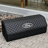 Органайзер у багажник з логотипом Ford з екошкіри, чорний, 80 см, саквояж, фото 4