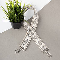 Ремінь для сумки текстильний 38 мм 2042 silver бежево-сірий