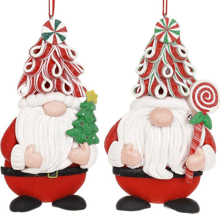 Набір 12 новорічних підвісок "Санта-Карамелька" 7х13см mebelime, з глітером, фото 1