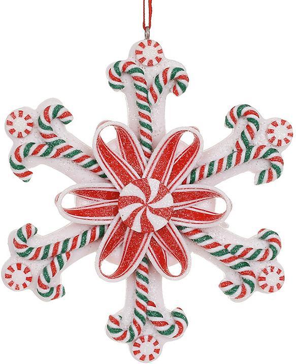 Набір 12 новорічних підвісок "Сніжинка-Карамелька" 11х11см mebelime, з глітером, фото 1