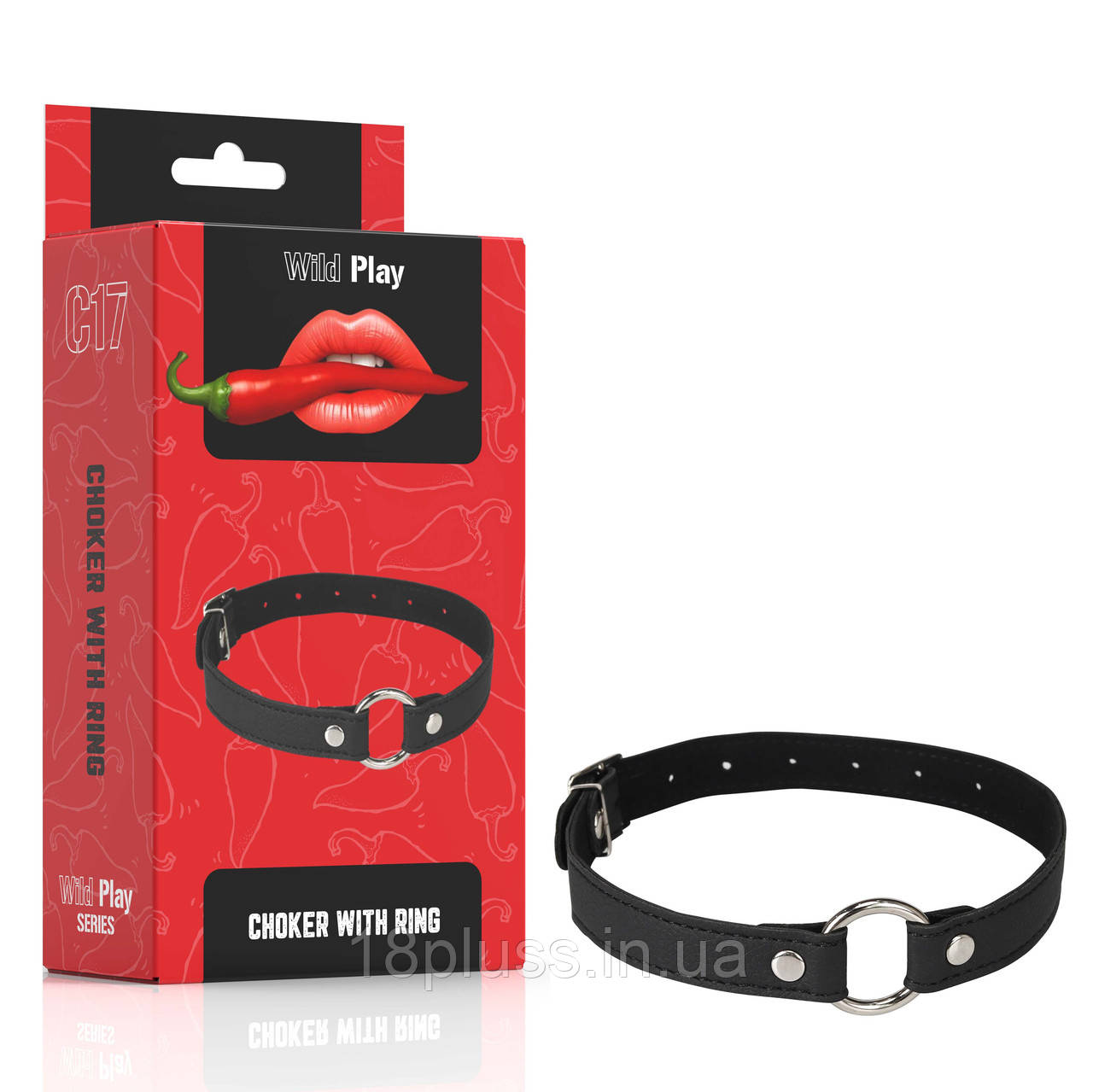 Еротичний нашийник Erospace Wild Play Choker With Ring C17, фото 1