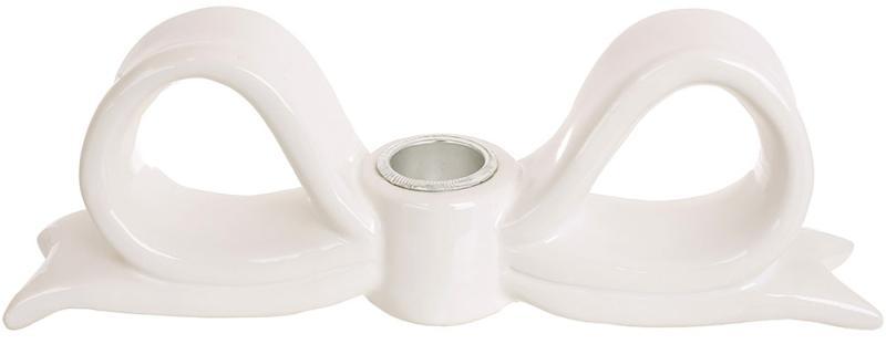 Набір 4 керамічних підсвічника "Білий Бант" 21х4х7см mebelime, свічка Ø23мм, фото 1