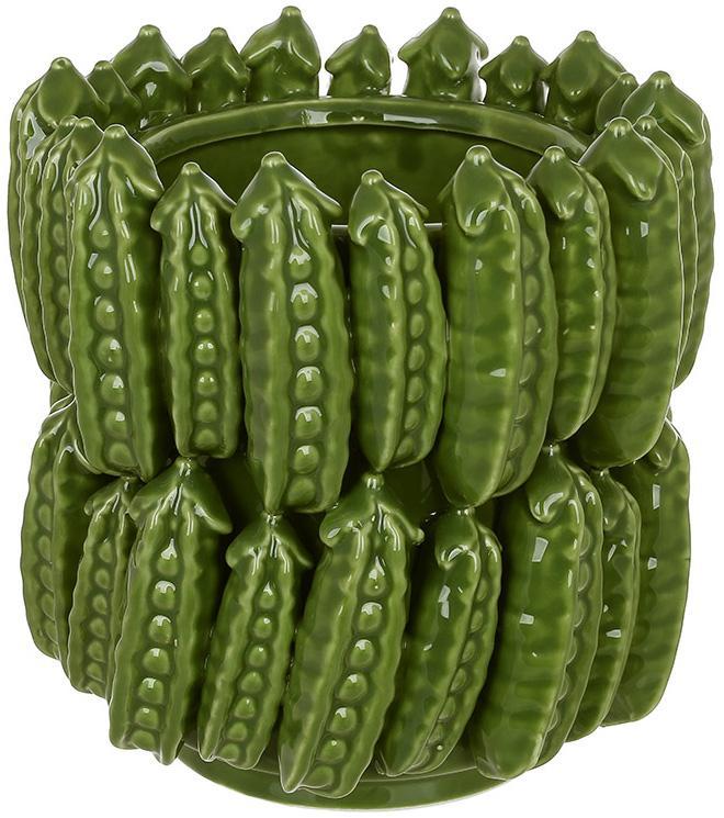Ваза порцелянова "Peas" Ø17х17см mebelime з рельєфним декором зелений горох, фото 1