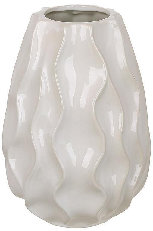 Ваза керамічна "Хвиля" Ø14х22см mebelime, біла, фото 1