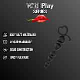 Силіконові анальні намистини у формі сердечок Erospace Wild Play Anal Beads C2, фото 2