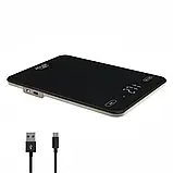 Кухонні ваги Adler AD 3177b, до 10 кг, точність 1 г, сенсорне керування, LED-дисплей, USB Type-C, скляна платформа, фото 4