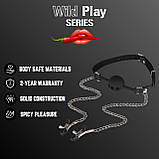 Кляп із затискачами на соски Erospace Wild Play Mouth Gag With Nipple Clamps C15, фото 2