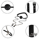 Кляп із затискачами на соски Erospace Wild Play Mouth Gag With Nipple Clamps C15, фото 4
