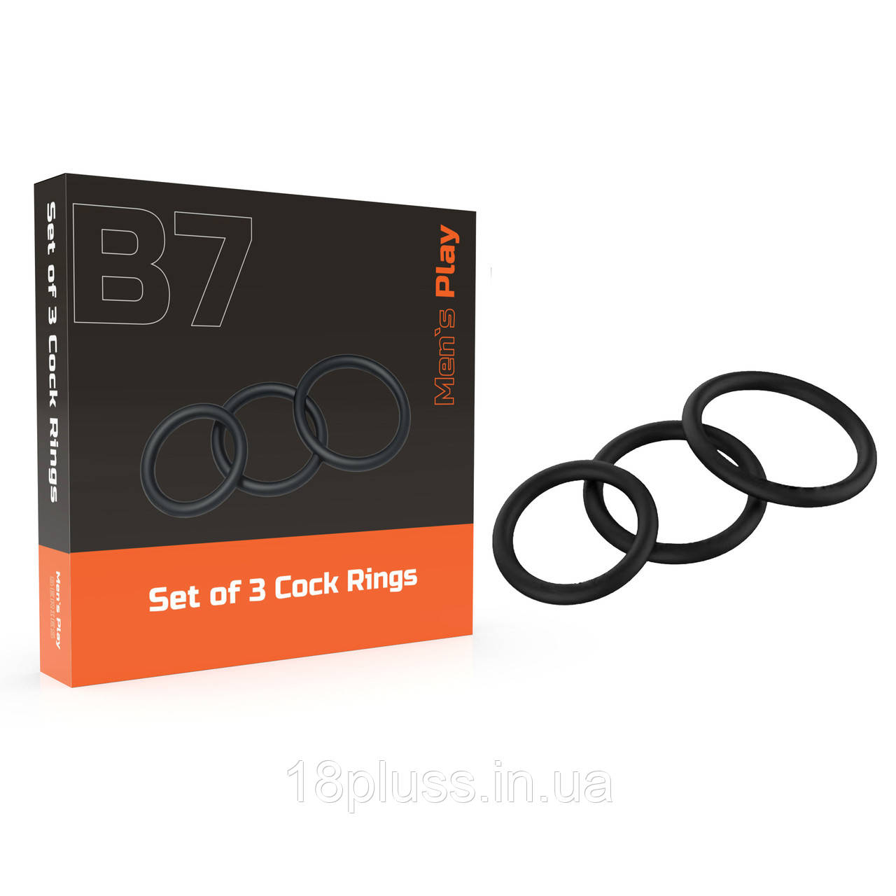 Набір із трьох силіконових ерекційних кілець Erospace Men’s Play Set Of 3 Cock Rings B7, фото 1