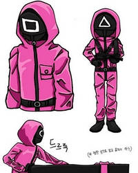 Вафельна картинка для кондитерських виробів Гра в кальмара, (лист А4)