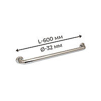 Поручень для людей з інвалюдністю (МГН) прямий настінний INVO з нержавіючої сталі, L- 600 мм, D труби - 32 мм