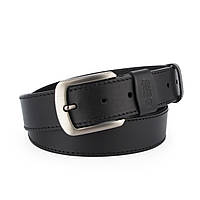Ремінь чоловічий шкіряний зі строчкою Handycover HC0072 чорний (125 см)