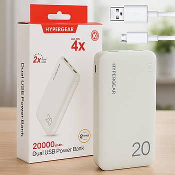 Powerbank 20000mAh (2хUSB, microUSB, TypeC), Hypergear Q24 / Павербанк для телефону / Повербанк