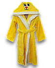 Халат махровий дитячий з капюшоном "Зайчик" для дівчинки, жовтий, софт-махра, фото 4