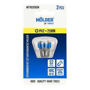 Набір біт Molder з магнітним тримачем PH2x25мм 2шт MT7022502M